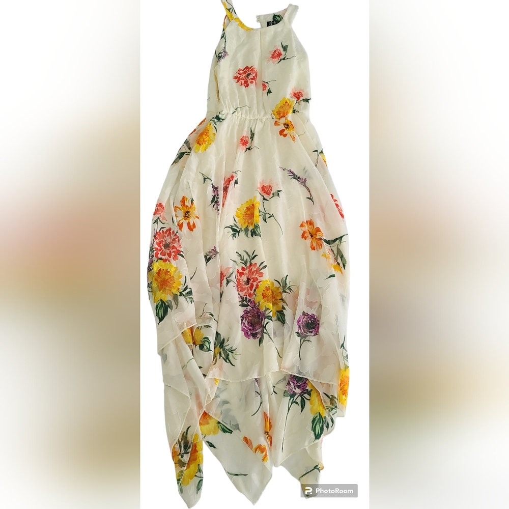 Pink & Violet Kids Big Girl Child Dress size 12 Ivory Floral Formal Dress